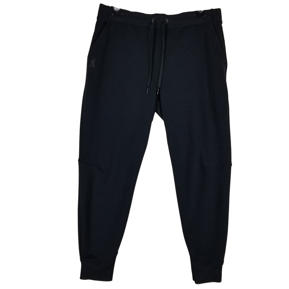 On Running Sweat Pants Women XL Black Tapered Joggers Activewear Drawstring